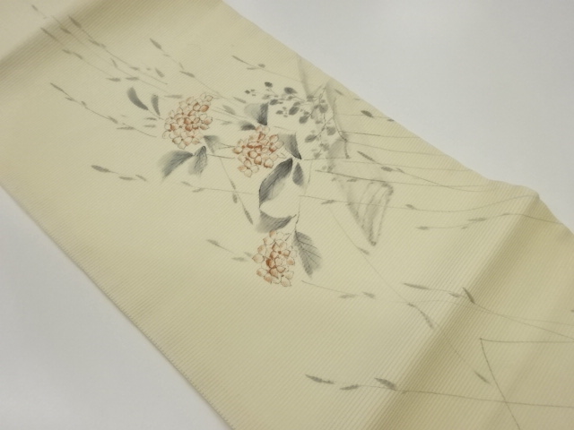 JAPANESE NAGOYA OBI FOR SUMMER / FLORAL PLANTS